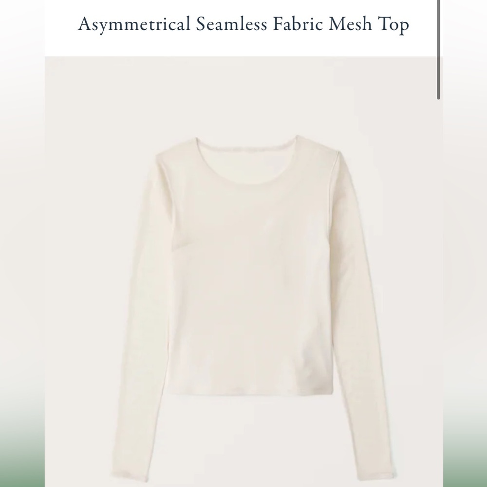 Abercrombie Asymmetrical seamless fabric mesh top - cream NWT size S